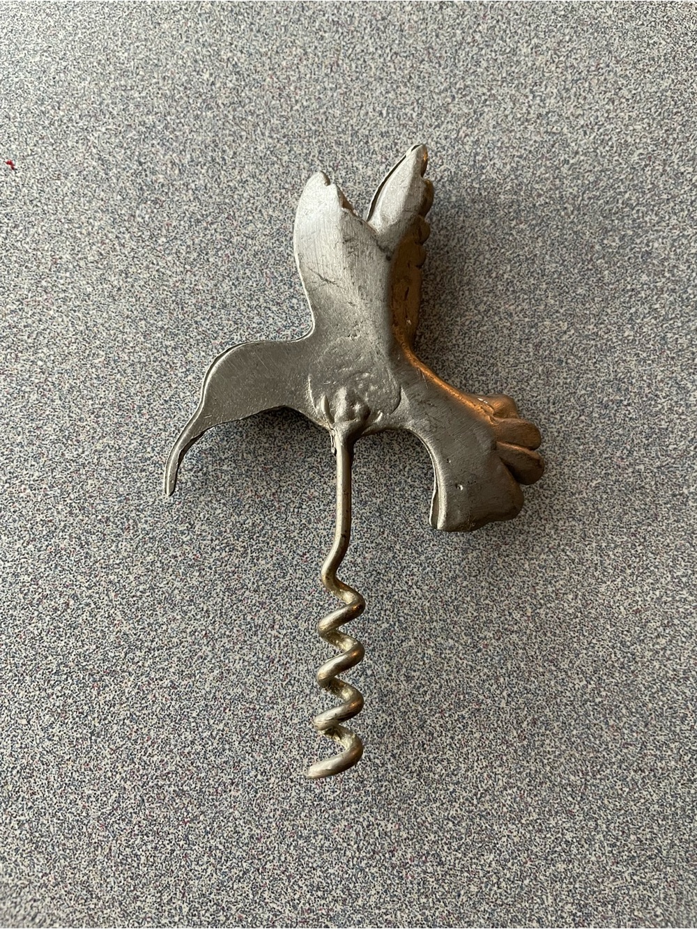 Vintage Hummingbird-Shaped Pewter Corkscrew - Picture 3 of 3